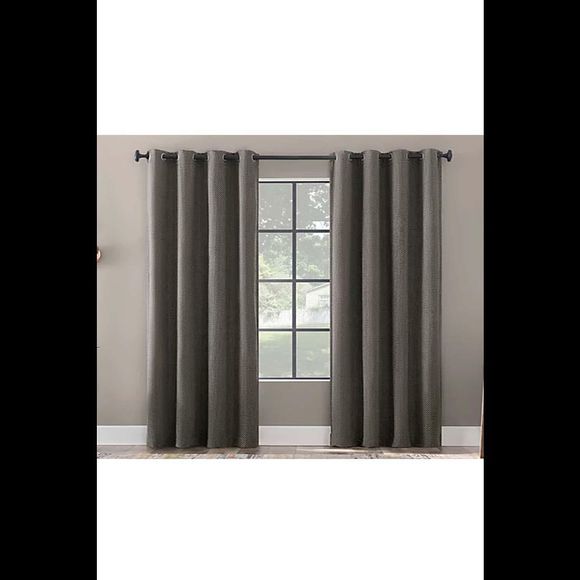 Scott Living Rafaela 100% Blackout Curtain Panel 50"x84" Coal - Picture 1 of 1